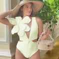 Load image into Gallery viewer, Marilyn One-piece Heavy Industry Line Pressing Flower High Waist Swimsuit