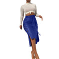 Load image into Gallery viewer, Tatihana Faux Leather Pencil Bodycon Hi-Low Midi Skirt