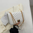 Load image into Gallery viewer, Chantel Embossed Striped Locket Buckle Rhombus Chain Shoulder Bag