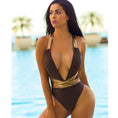 Load image into Gallery viewer, Ore Brazilian One Piece Swimsuit Crisscross Back Self Tie