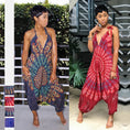 Load image into Gallery viewer, Women's Harem Style Racerback Jumpsuit Ifeyinwa Ethnic Digital Printing Women's Summer Leisure Harem Jumpsuit