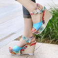 Load image into Gallery viewer, Florian Floral Wedge High Heel Women's Sandals
