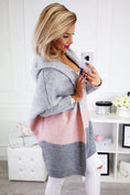 Load image into Gallery viewer, Ravynna Color Block Hooded Cardigan Knit Sweater