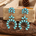 Load image into Gallery viewer, RETRO Geometric Turquoise Earrings