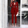 Load image into Gallery viewer, Bravessa Slim Fit Women's Velvet Two-Piece Suit
