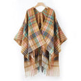 Load image into Gallery viewer, Velocita Bohemian Western Ethnic Plaid Tassel Kimono Thermal Cape
