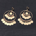 Load image into Gallery viewer, Tandis Metallic Sequined Earrings Bohemian Circle Pierce & Clip-on