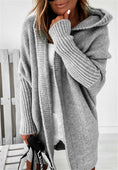 Load image into Gallery viewer, Melismae Oversized Solid Color Batwing Sleeve Open Style Hooded Sweater Knitted Cardigan