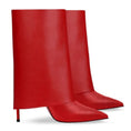 Load image into Gallery viewer, Miranda Fold Over Shin High Faux Leather and Suede Boots