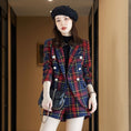 Load image into Gallery viewer, Zylka Women's Tartan Double-Breasted Blazer