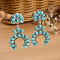 Load image into Gallery viewer, RETRO Geometric Turquoise Earrings