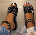 Load image into Gallery viewer, Morgan Women's Sandals Rivet Flats Cool with Spikes Details