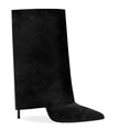 Load image into Gallery viewer, Miranda Fold Over Shin High Faux Leather and Suede Boots