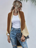 Load image into Gallery viewer, Cavalline Autumn Color Block Lightweight Knitted Cardigan Sweater