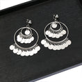 Load image into Gallery viewer, Tandis Metallic Sequined Earrings Bohemian Circle Pierce & Clip-on