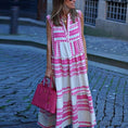 Load image into Gallery viewer, Khloe Women's Ethnic Boho Print V-Neck Sleeveless Tiered Maxi Dress