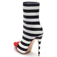 Load image into Gallery viewer, Azelie Studded Striped Ankle Boot | Bold Designer Heels
