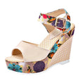 Load image into Gallery viewer, Florian Floral Wedge High Heel Women's Sandals