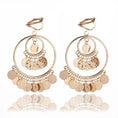 Load image into Gallery viewer, Tandis Metallic Sequined Earrings Bohemian Circle Pierce & Clip-on