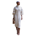 Load image into Gallery viewer, Ariaxa Cable Turtleneck Knitted Pom Pom Maxi Dress