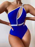 Load image into Gallery viewer, Roxy Women's One-Piece One Shoulder Solid Color Belt Backless Swimsuit