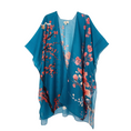 Load image into Gallery viewer, Alaniah Teal & Red Cherry Blossom Bird Kimono