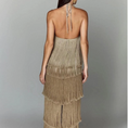 Load image into Gallery viewer, Aurexa Halter Neck Backless Fringe Dress