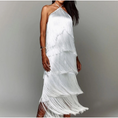 Load image into Gallery viewer, Aurexa Halter Neck Backless Fringe Dress