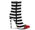 Load image into Gallery viewer, Azelie Studded Striped Ankle Boot | Bold Designer Heels