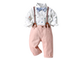 Load image into Gallery viewer, Noah 4 Piece Car Printed Button Down Shirt and Pants Set with Bow Tie and Suspenders