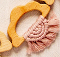 Load image into Gallery viewer, Organic Macramé Wood Teethers For Babies Made in USA. Dusty Rose