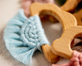 Load image into Gallery viewer, Organic Macramé Wood Teethers For Babies Made in USA. All colors