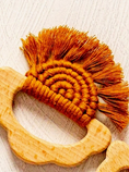 Load image into Gallery viewer, Organic Macramé Wood Teethers For Babies Made in USA. Caramel