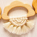Load image into Gallery viewer, Organic Macramé Wood Teethers For Babies Made in USA. Natural