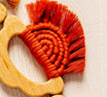 Load image into Gallery viewer, Organic Macramé Wood Teethers For Babies Made in USA. Brick Red