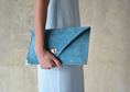 Load image into Gallery viewer, Betty Denim Blue Envelope Clutch Bag