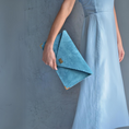 Load image into Gallery viewer, Betty Denim Blue Envelope Clutch Bag