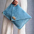 Load image into Gallery viewer, Betty Denim Blue Envelope Clutch Bag