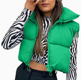 Load image into Gallery viewer, Bridgette Cotton Puffy Cropped Stand-up Collar Vest Green