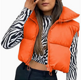 Load image into Gallery viewer, Bridgette Cotton Puffy Cropped Stand-up Collar Vest pumpkin