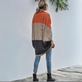 Load image into Gallery viewer, Cavalline Autumn Color Block Lightweight Knitted Cardigan Sweater