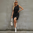 Load image into Gallery viewer, Christina Round Neck Slit Sleeveless Ribbed Sweater Dress