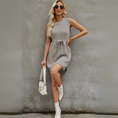 Load image into Gallery viewer, Christina Round Neck Slit Sleeveless Ribbed Sweater Dress