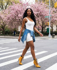 Load image into Gallery viewer, Cierra Tim’s Boots stylish Spring ankle boots for women in Honey Wheat color