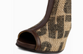 Load image into Gallery viewer, Coco Annie Coffee Burlap Peep Toe Ankle Boots