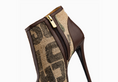 Load image into Gallery viewer, Coco Annie Coffee Burlap Peep Toe Ankle Boots