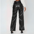 Load image into Gallery viewer, Elektra Black Vegan Leather Pants back