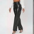 Load image into Gallery viewer, Elektra Black Vegan Leather Pants side