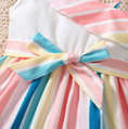 Load image into Gallery viewer, 1 Stunning Dress featuring vibrant multicolor stripes and an elegant one-shoulder design, making your child the center of attention. (Shoes not included)