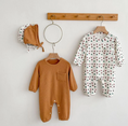 Load image into Gallery viewer, Harper 2 Piece Onesie + Hat Set</strong> – the perfect spring outfit for your little one's morning adventures! Made from 95% cotton, this set is not only soft and cozy but also durable for those active playtimes.